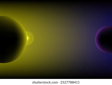 Planets glowing on the horizon vector illustration