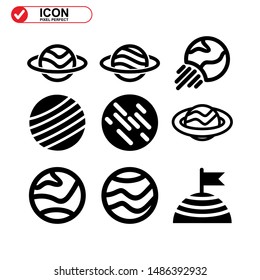 Planets  icon isolated sign symbol vector illustration - Collection of high quality black style vector icons
