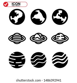 Planets  icon isolated sign symbol vector illustration - Collection of high quality black style vector icons
