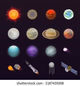 Planets icon set. Isometric set of planets vector icons for web design isolated on white background