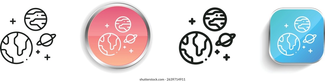 planets icon. Thin Linear, Regular and Button Style Design Isolated On White Background