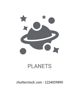 Planets icon. Trendy Planets logo concept on white background from Astronomy collection. Suitable for use on web apps, mobile apps and print media.