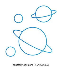 Planets Icon, Vector Illustration, Education Colour Outline