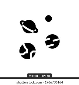 Planets icon vector, illustration logo template in trendy style. Suitable for many purposes.