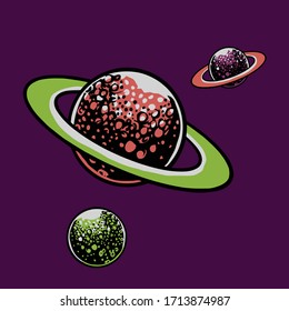 Planets illustration, creative design, creative illustration.