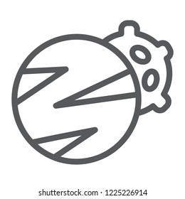 Planets line icon, space and astronomy, two planets sign, vector graphics, a linear pattern on a white background, eps 10.
