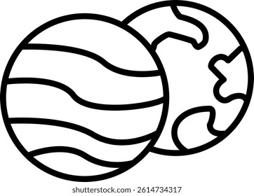 Planets Line Vector Icon Design