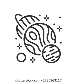 Planets, linear icon. Line with editable stroke