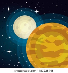 planets on universe space