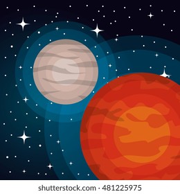 planets on universe space