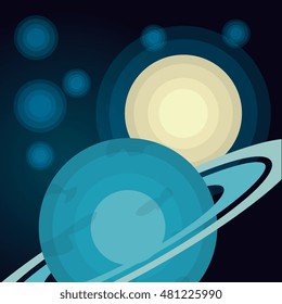 planets on universe space