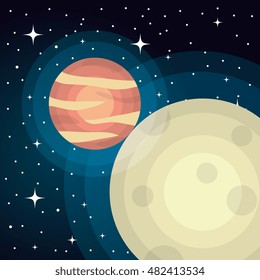planets on universe space