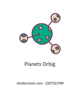 Planets Orbit Vector Filled outline Icon Design illustration. Space Symbol on White background EPS 10 File