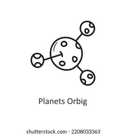 Planets Orbit Vector outline Icon Design illustration. Space Symbol on White background EPS 10 File