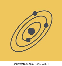 Planets orbiting a star icon.