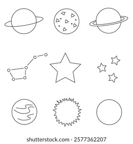 planets, orbits, stars, sun, constellations, heavenly bodies, space, pictures, stickers