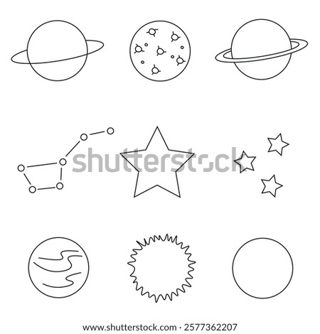 planets, orbits, stars, sun, constellations, heavenly bodies, space, pictures, stickers