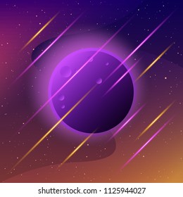 Planets in outer space. Abstract imaginary planets for design card, scientific conference invitation, school education wallpaper, t shirt, bag print, modern workshop advertising, shop sale posteê etc.