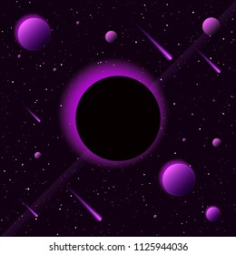 Planets in outer space. Abstract imaginary planets for design card, scientific conference invitation, school education wallpaper, t shirt, bag print, modern workshop advertising, shop sale posteê etc.