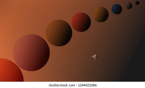 Planets. Satellite. Space.