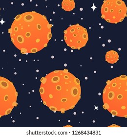 Planets seamless pattern. Vector ilustration.