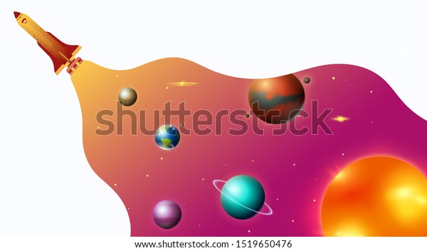 Planets Solar System Astronaut Spaceman Fly Stock Vector (Royalty Free ...