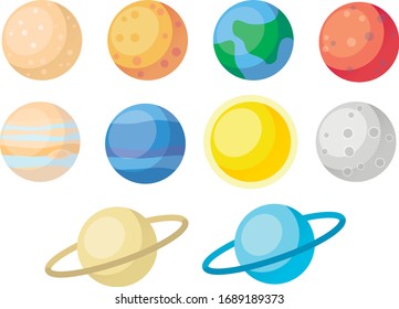 Planetas del sistema solar (iconos)