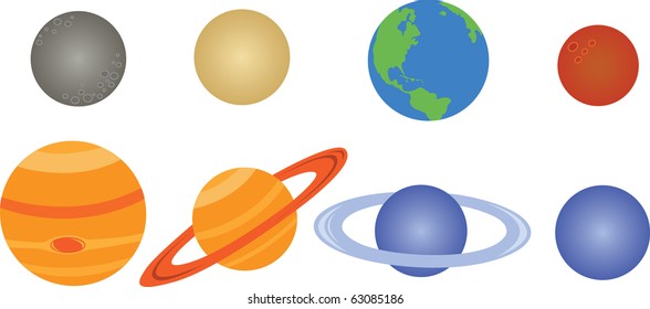 planets of the Solar System, illustration
