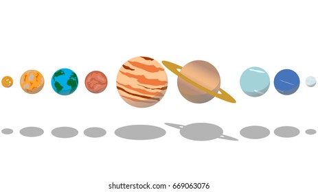 Planets of the solar system illustration with no background EPS 10