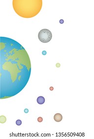 planets of the solar system isolated icon