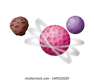 planets of the solar system isolated icon