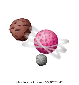 planets of the solar system isolated icon