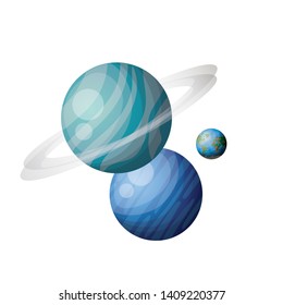planets of the solar system isolated icon