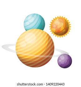 planets of the solar system isolated icon