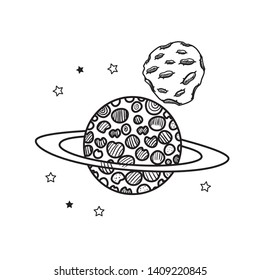 planets of the solar system isolated icon