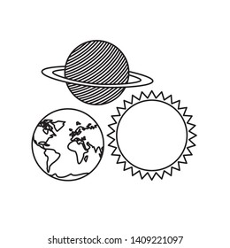planets of the solar system isolated icon