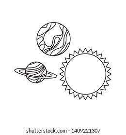 planets of the solar system isolated icon