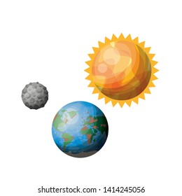 planets of the solar system isolated icon