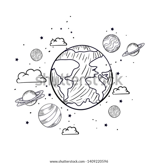 planets of the solar\
system isolated icon