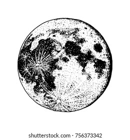 planets in solar system. moon and astrology. astronomical galaxy space. orbit or circle. engraved hand drawn in old sketch, vintage style for label.