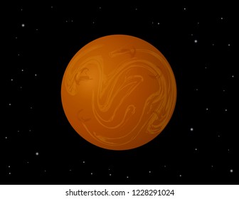 Planets of the Solar System on the starry sky background. Mercury vector
