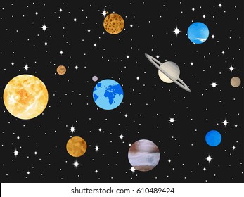 太陽系の惑星 宇宙 空間 ベクターイラスト のベクター画像素材 ロイヤリティフリー Shutterstock