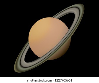Planets of the solar system. Saturn vector