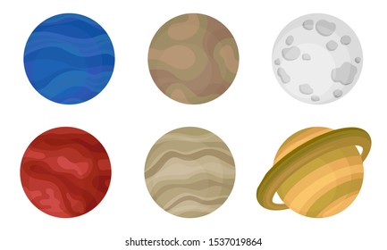 Planets Solar System Vector Illustrated Set Stock Vector (Royalty Free ...