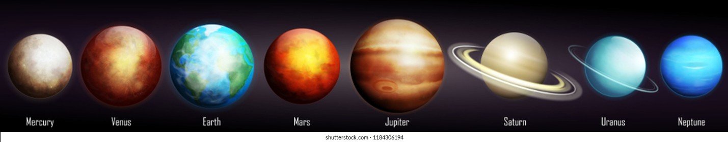 Planets of the Solar System vector illustration