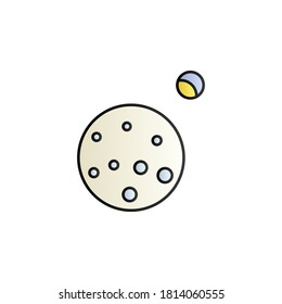 Planets, space color gradient vector icon