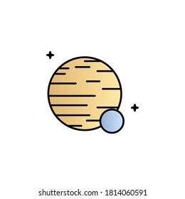 Planets, space color gradient vector icon