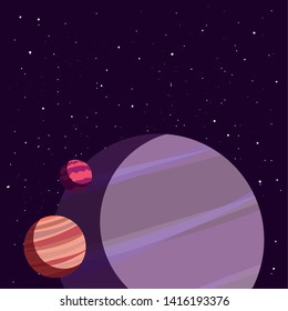 planets space galaxy vector ilustration