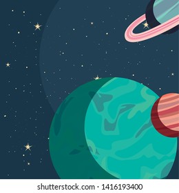 planets space galaxy vector ilustration