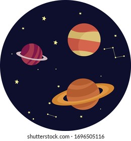 Planos en el espacio, ilustración, vector sobre fondo blanco